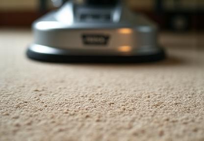 Professional carpet cleaning equipment in use