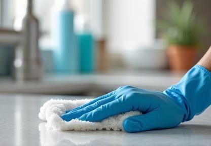 Thorough kitchen cleaning in progress